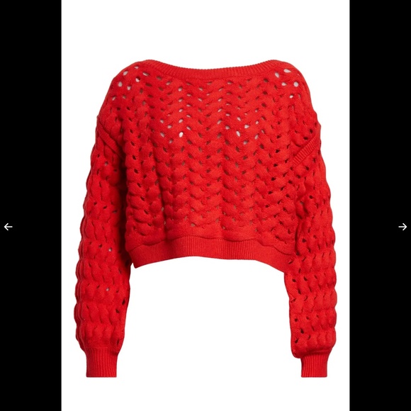 Alice + Olivia Chunky Open Stitch Cotton & Wool Blend Sweater - Picture 1 of 7